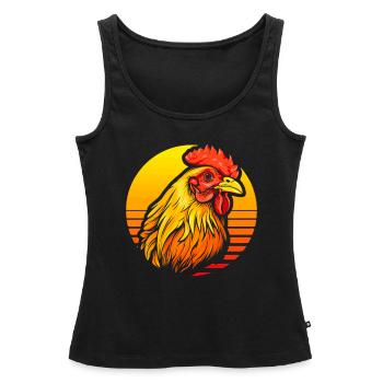 Huhn Henne - Frauen Premium Organic Tank Top - Schwarz - Vorne - AI Model Female 172 light (172cm)