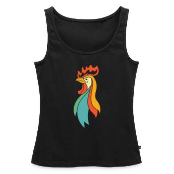 Huhn Henne - Frauen Premium Organic Tank Top - Schwarz - Vorne - AI Model Female 172 light (172cm)