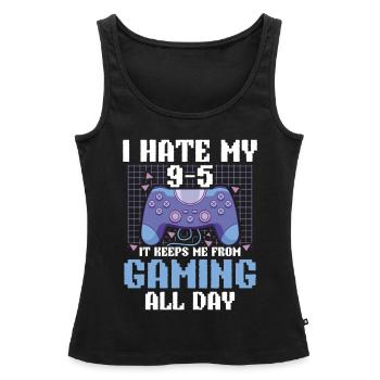 Play Controller Gaming I Hate Real Life - Frauen Premium Organic Tank Top - Schwarz - Vorne - AI Model Female 172 light (172cm)
