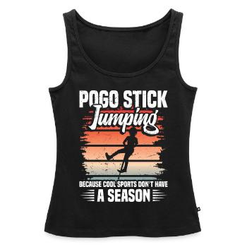 Le pogo-stick jumping, parce que les sports cool ne le font pas - Débardeur bio Premium Femme - noir - Devant - AI Model Female 172 light (172cm)