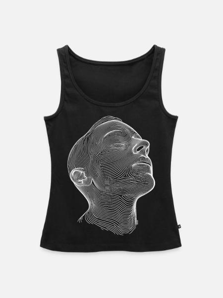 3d head - Frauen Premium Organic Tank Top - Schwarz