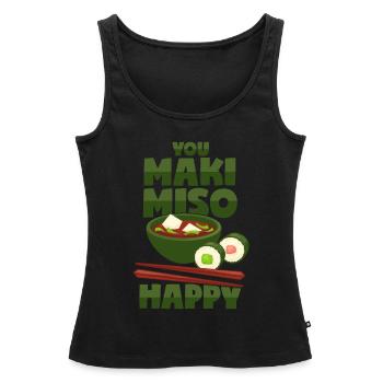 Maki & Miso - Japanisches Essen - Frauen Premium Organic Tank Top - Schwarz - Vorne - AI Model Female 172 light (172cm)