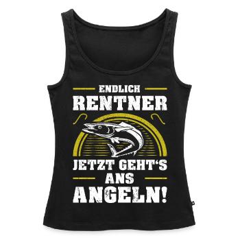 Endlich Rentner Pensionierung Rente Angler Angeln - Frauen Premium Organic Tank Top - Schwarz - Vorne - AI Model Female 172 light (172cm)