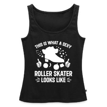 Roller Skates Roller Skating - Sexy Roller Skater - Women’s Premium Organic Tank top - black - Front - AI Model Female 172 light (172cm)