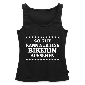 Bikerin Spruch Biker Lustiges Bikerin Geschenk - Frauen Premium Organic Tank Top - Schwarz - Vorne - AI Model Female 172 light (172cm)