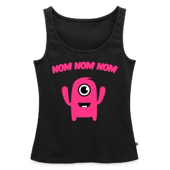 Nom Nom Nom Monstre - Débardeur bio Premium Femme - noir - Devant - AI Model Female 172 light (172cm)