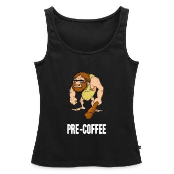 Neanderthal Caveman Coffee design for Men - Women’s Premium Organic Tank top - black - Front - AI Model Female 172 light (172cm)