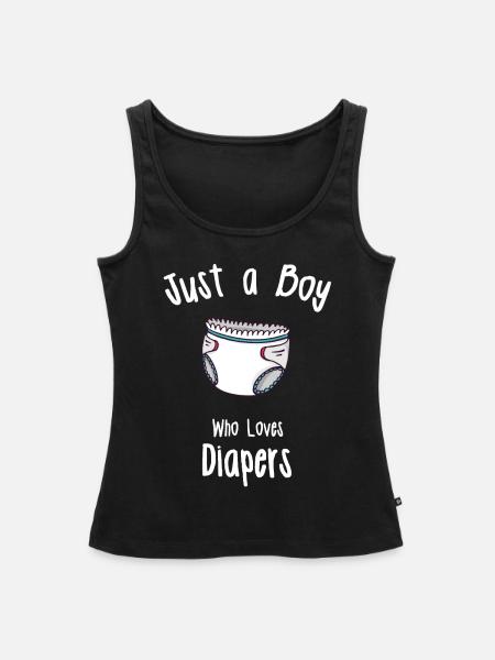 ABDL Windel Designs für Männer - Frauen Premium Organic Tank Top - Schwarz