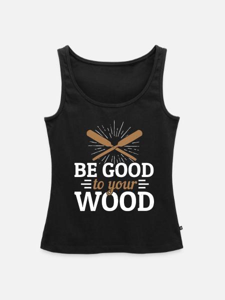 Holz - Frauen Premium Organic Tank Top - Schwarz