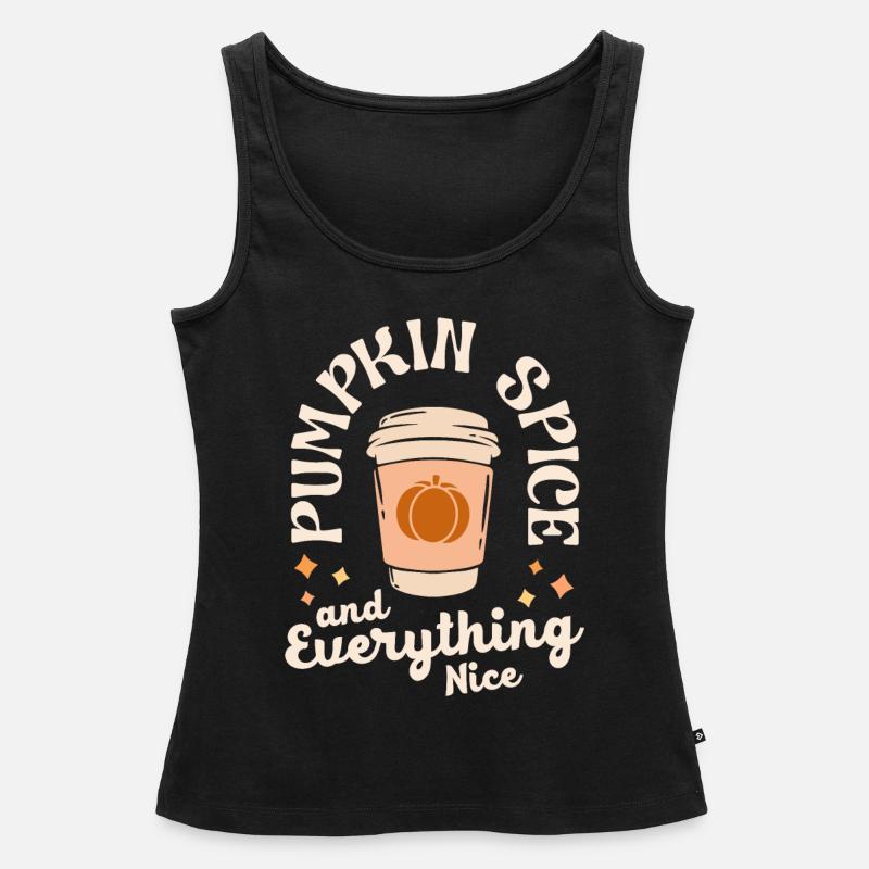 Pumpkin Spice And Everything Nice Retro Fall - Women’s Premium Organic Tank top - black