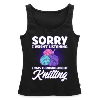 Knitting Knitting Lovers Knitting Gift - Women’s Premium Organic Tank top - black - Front - AI Model Female 172 light (172cm)