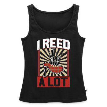 I Reed A Lot - Bagpiper - Women’s Premium Organic Tank top - black - Front - AI Model Female 172 light (172cm)