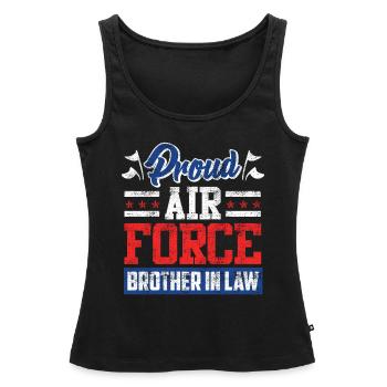 Fier beau-frère Fan de l’armée de l’air soldat de l’armée de l’air - Débardeur bio Premium Femme - noir - Devant - AI Model Female 172 light (172cm)