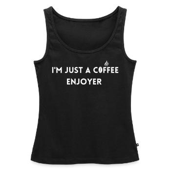 Coffee lover - Women’s Premium Organic Tank top - black - Front - AI Model Female 172 light (172cm)
