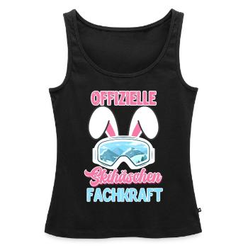 Spécialiste officiel du lapin de ski oreilles de lapin femme - Débardeur bio Premium Femme - noir - Devant - AI Model Female 172 light (172cm)