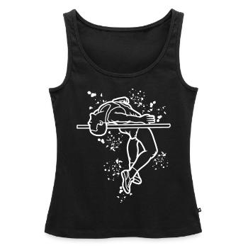 Saut en hauteur Aquarelle Saut en hauteur - Débardeur bio Premium Femme - noir - Devant - AI Model Female 172 light (172cm)