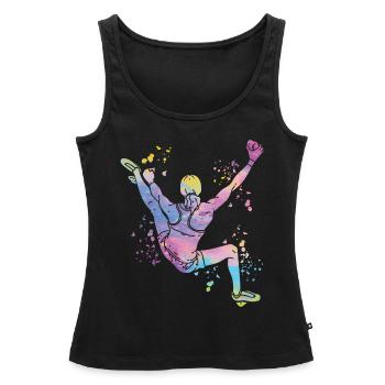 Boulderer Colorsplash Boulder Bouldern - Frauen Premium Organic Tank Top - Schwarz - Vorne - AI Model Female 172 light (172cm)