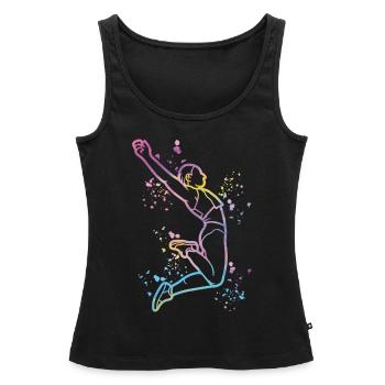 Sauts en longueur Saut en longueur Enfants Saut en longueur - Débardeur bio Premium Femme - noir - Devant - AI Model Female 172 light (172cm)
