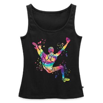 Boulderer Colorsplash Boulder Bouldern - Frauen Premium Organic Tank Top - Schwarz - Vorne - AI Model Female 172 light (172cm)