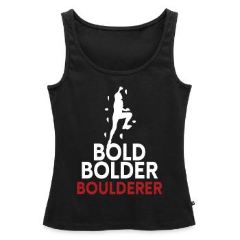 Bold Bolder Bloc de bloc - Débardeur bio Premium Femme - noir - Devant - AI Model Female 172 light (172cm)