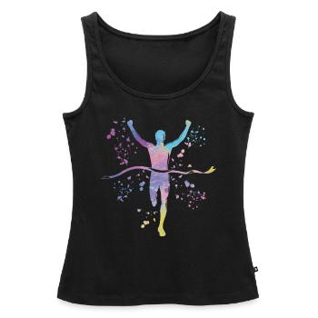 Marathonläufer Laufen Finisher Marathon - Frauen Premium Organic Tank Top - Schwarz - Vorne - AI Model Female 172 light (172cm)