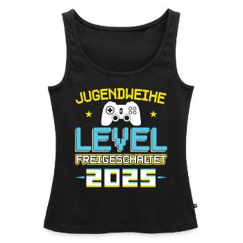 Youth Consecration 2025 Girl Boy - Women’s Premium Organic Tank top - black - Front - AI Model Female 172 light (172cm)