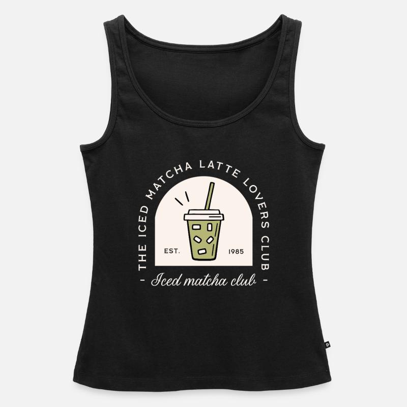 Iced matcha latte lovers Japanese drink funny - Women’s Premium Organic Tank top - black