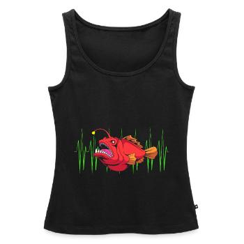 Poisson-grenouille - Débardeur bio Premium Femme - noir - Devant - AI Model Female 172 light (172cm)