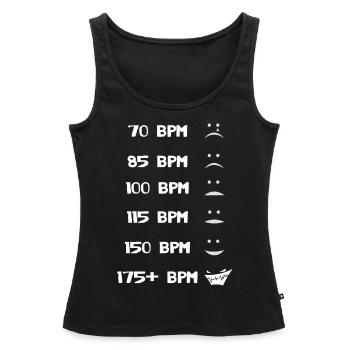 EDM Hardstyle DNB Festival 175+ BPM - Débardeur bio Premium Femme - noir - Devant - AI Model Female 172 light (172cm)