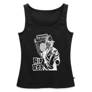 Rétro Hip Hop 90's Old School break dance - Débardeur bio Premium Femme - noir - Devant - AI Model Female 172 light (172cm)