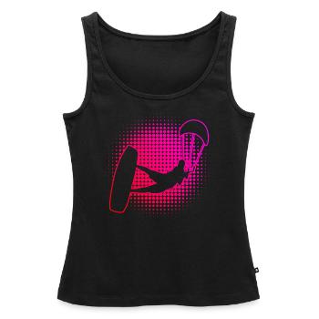 Kitesurf Kitesurf kitesurf kitesurfer kite - Débardeur bio Premium Femme - noir - Devant - AI Model Female 172 light (172cm)