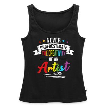 Artist Painter Draughtsman Art - Women’s Premium Organic Tank top - black - Front - AI Model Female 172 light (172cm)