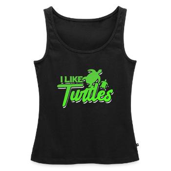 Tortue Tortue Sea Créatures marines Cadeau - Débardeur bio Premium Femme - noir - Devant - AI Model Female 172 light (172cm)
