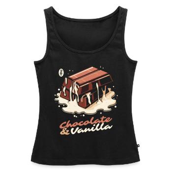 Chocolat et vanille - Débardeur bio Premium Femme - noir - Devant - AI Model Female 172 light (172cm)