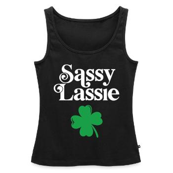 Lassie impertinente - Débardeur bio Premium Femme - noir - Devant - AI Model Female 172 light (172cm)