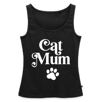 Cat Mum - Women’s Premium Organic Tank top - black - Front - AI Model Female 172 light (172cm)