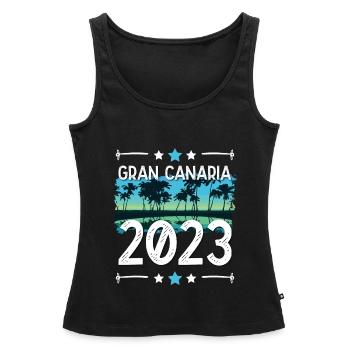 Grande Canarie 2023 (Garantie du prix le plus bas) - Débardeur bio Premium Femme - noir - Devant - AI Model Female 172 light (172cm)