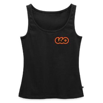 ego rétro - Débardeur bio Premium Femme - noir - Devant - AI Model Female 172 light (172cm)