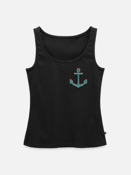 Anker / Holografie - Frauen Premium Organic Tank Top - Schwarz