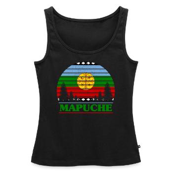 Mapuche - Débardeur bio Premium Femme - noir - Devant - AI Model Female 172 light (172cm)