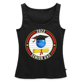 Class of 2022 Senior Bowling Dad Graduation - Women’s Premium Organic Tank top - black - Front - AI Model Female 172 light (172cm)