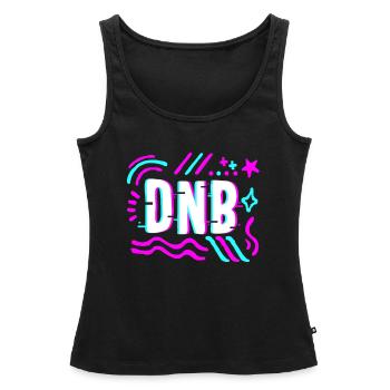Drummer Shirt, DNB Drum and Bass, Musik - Frauen Premium Organic Tank Top - Schwarz - Vorne - AI Model Female 172 light (172cm)