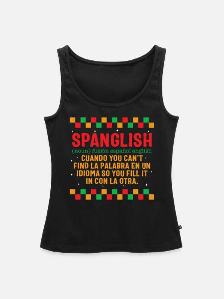 Spanisches Hemd, Spanisch Englisch - Frauen Premium Organic Tank Top - Schwarz