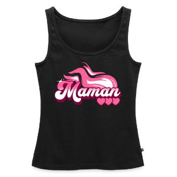 Flamme Cadeau Meilleure Maman - Débardeur bio Premium Femme - noir - Devant - AI Model Female 172 light (172cm)