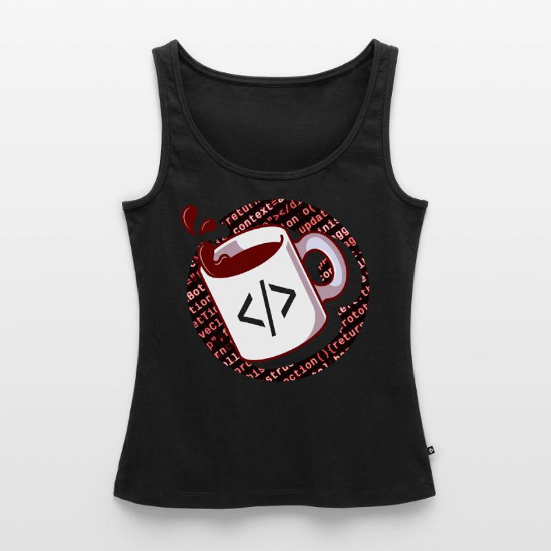 Programmer Shirt, JavaScript Code Coffee Lover Women’s Premium Organic Tank top