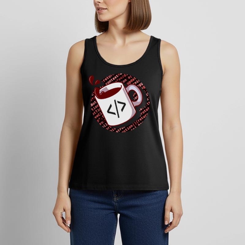Programmierer Shirt, JavaScript Code Kaffeeliebhaber Frauen Premium Organic Tank Top