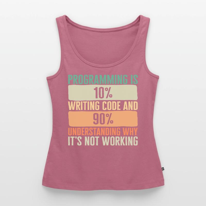 Programmer Shirt, Programming Is 10 Writing Code Women’s Premium Organic Tank top