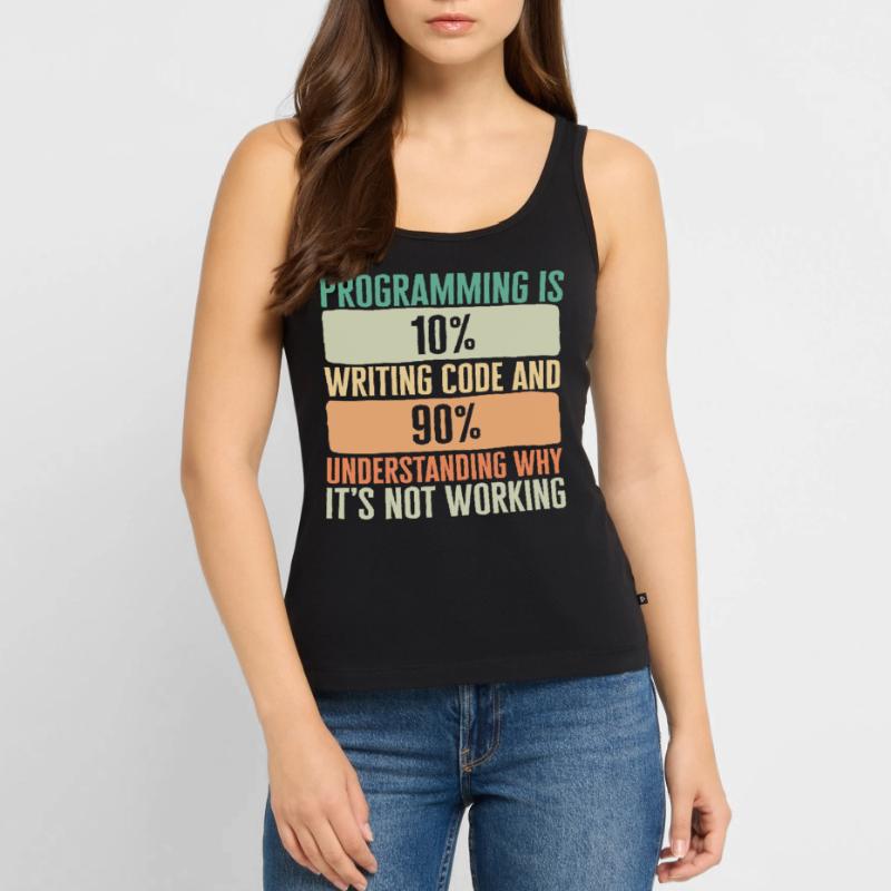 Chemise de programmeur, la programmation c’est 10 écrire du code Débardeur bio Premium Femme