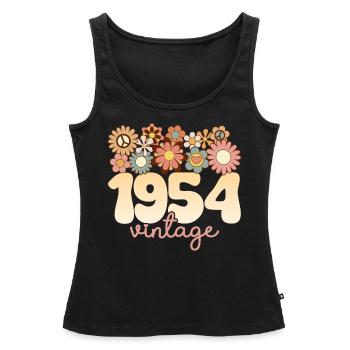 Vintage Frau Jahr 1954 70 Jahre Jubiläum - Frauen Premium Organic Tank Top - Schwarz - Vorne - AI Model Female 172 light (172cm)