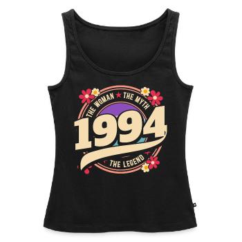 Year 1994 The Legend 30 Years Anniversary - Women’s Premium Organic Tank top - black - Front - AI Model Female 172 light (172cm)